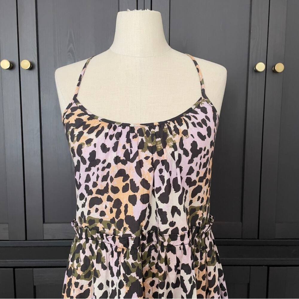 Veronica Beard Ayesha Midi Animal Cheetah‎ Print Tiered Dress Size Small View 3